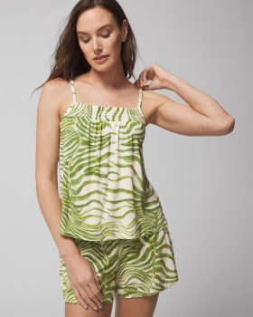  Cool Nights Smocked Cami Dreamland Stripe Blue | Dames Soma Matching Sets & Losse Items