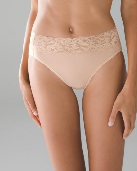  Embraceable Superzachte Signature Lace High-Leg Slip in Lichtzand | Dames Soma Panties