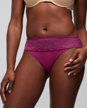 Vanishing Edge Katoenmix met Kanten Hipster Zwart/warm Amber | Dames Soma Slips