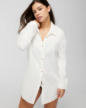 Soma Swim Button-Up Cover-Up Coconut | Naisten Soma Swim