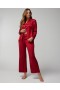  Pantalon de pyjama large en satin « Peinture rouge » | Bas de pyjama Soma pour femme