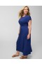  Robe mi-longue classique à col ras du cou en jersey doux, bleu véritable | Robes mi-longues Soma pour femme
