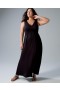  Robe longue noire à col en V et soutien-gorge torsadé | Robes longues Soma pour femmes