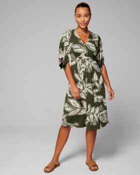  Robe courte en jersey doux à manches flottantes, noire | Robes courtes Soma pour femme