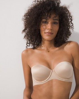  Soutien-gorge multipositions sans bretelles à dos nageur, couleur ambre chaud | Soutiens-gorge Soma pour femmes