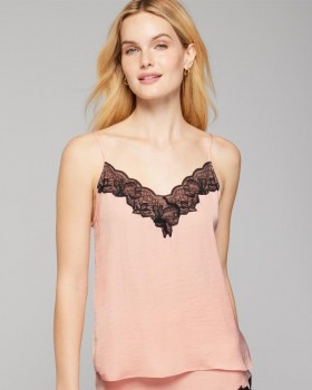  Crinkle Satin Camisole Mit Spitzenbesatz Wild Lavender – Soma Lingerie Damen