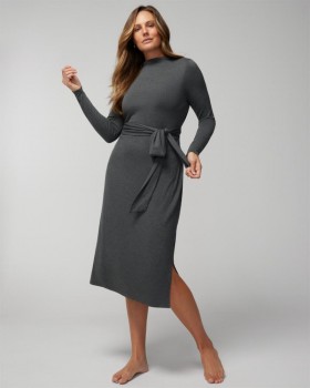  Weiches Jersey-Wickel-Midi-BH-Kleid Heather Quartz – Soma Damen