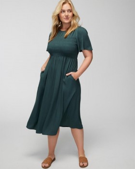  Gewebtes Midi-BH-Kleid Mit Flatterärmeln Woodland – Soma Damen Midikleider